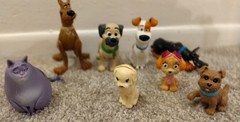 Mixed lot of dogs cat cartoon animal toy small plastic figures vtg