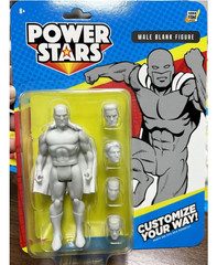 Power Stars 5” Retro-Feel Blank Action Figures – Customizable Hero Template