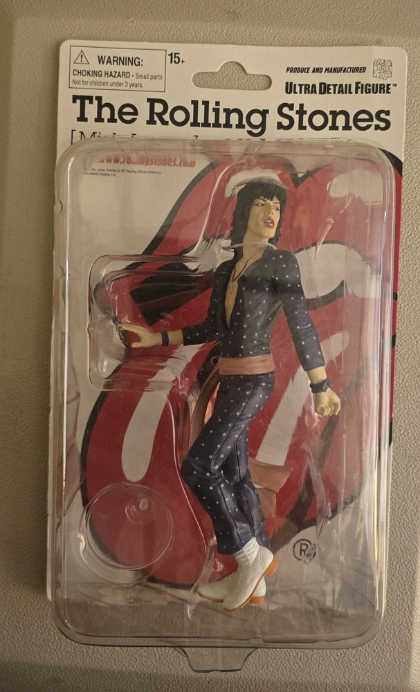 7″ Mick Jagger Action Figure With Original Round Base and Original Box