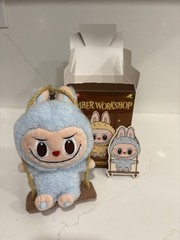 Authentic Labubu Pop land Timber Workshop Labubu (Blue) Confirmed Open Box