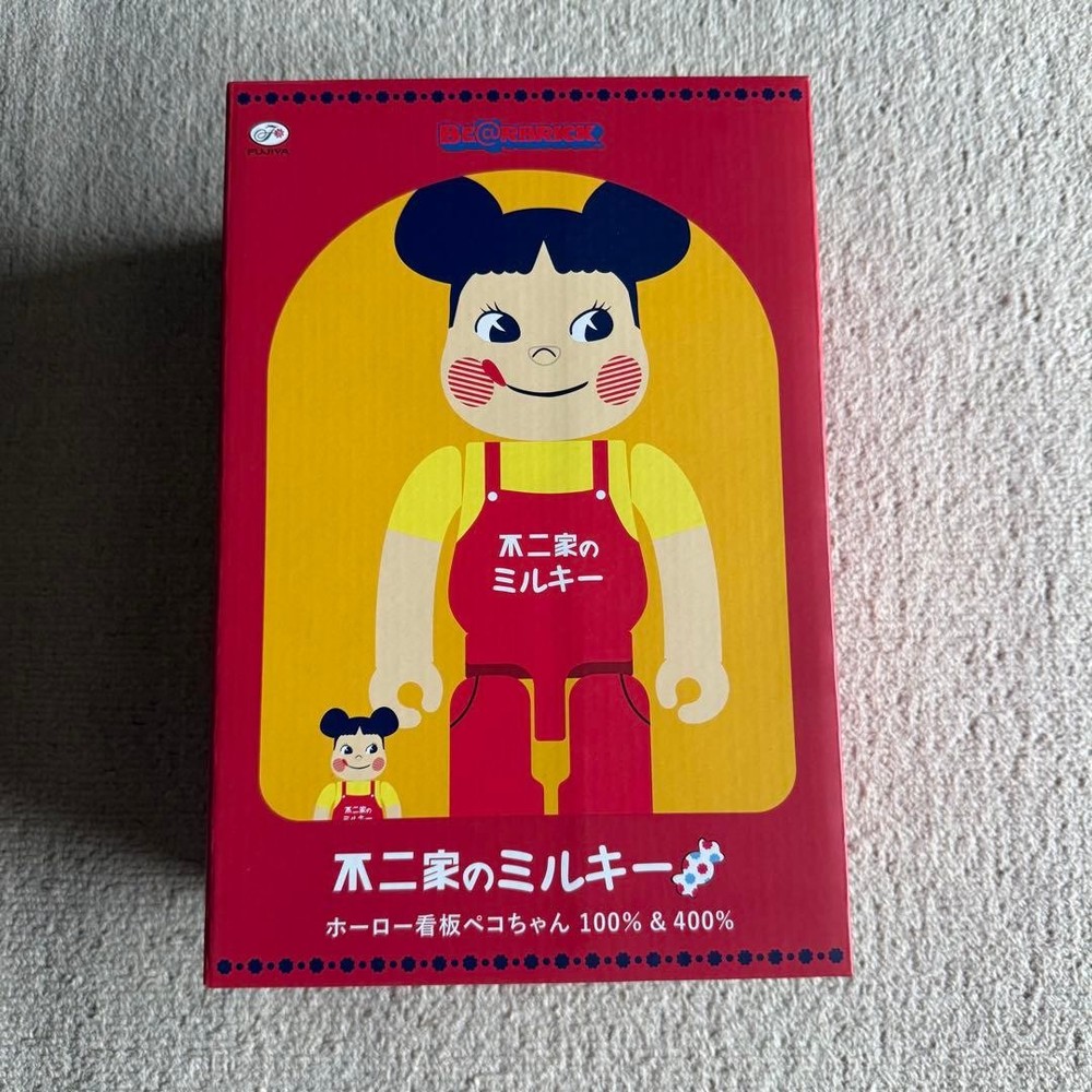 BE@RBRICK Enamel Sign Pekochan 100 400 Set Collectible Display Vintage