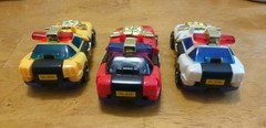 3 Vintage Takara Brave Police Transformer Corvette BP-110 J Decker DX Cop Cars