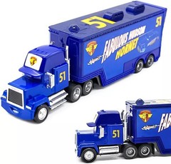 Disney Pixar Cars No.51 Fabulous Hudson Hornet Mack Truck & Car 1:55 Diecast Toy
