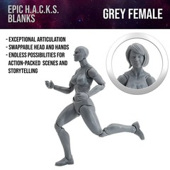 Shady Gray 1:12 EPIC HACKS Blank Female Action Figure 6″ Boss Fight