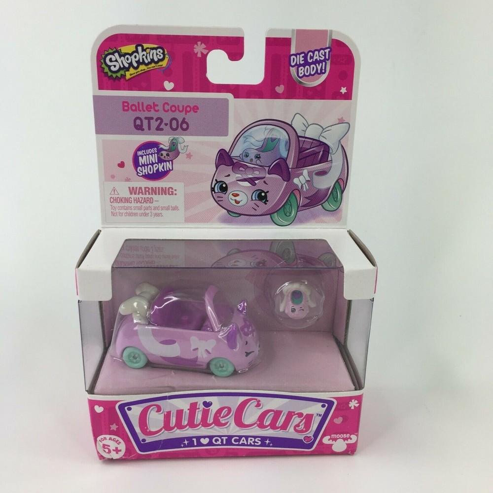 Shopkins Cutie Cars Ballet Coupe QT2-06 Die-cast Car W Mini Shopkin NEW