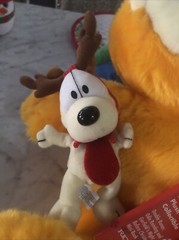 Garfield & Odie Macy’s 25 Years Christmas Plush Cat Dog 18″ Book Included