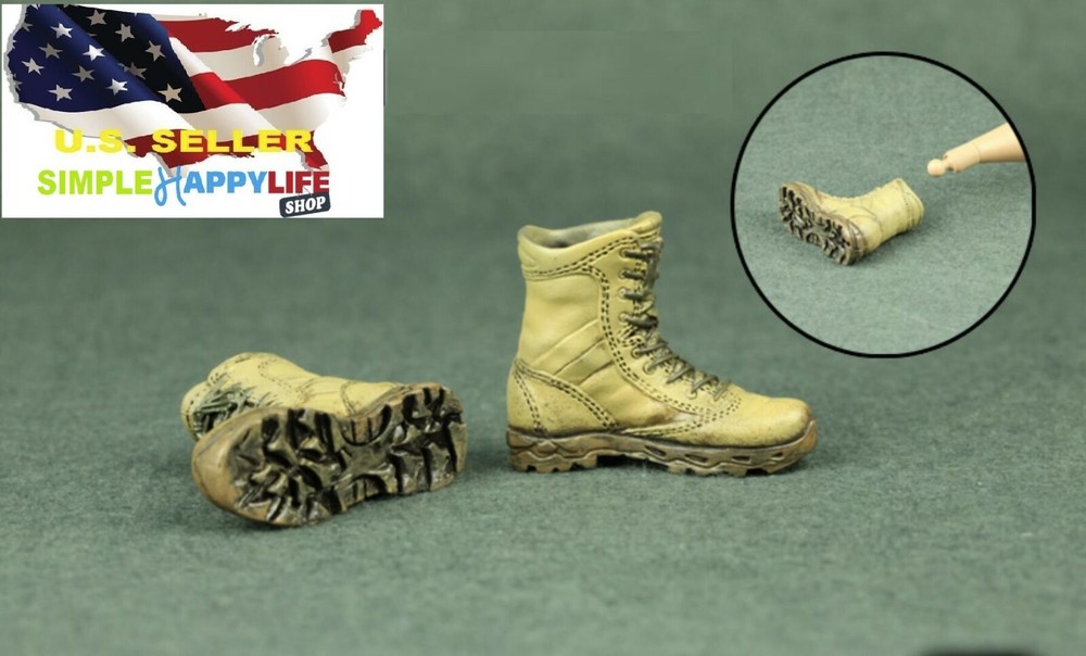 1/6 Combat Tactic Sand Boots for 12″ male figure Hot toys Phicen ganghood ❶USA❶