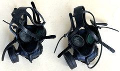 Two 1/6 scale BBI Elite Force SAS Clark 34222 SF10 Respirator Gas Mask