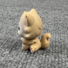 Littlest Pet Shop Beige Long Hair Persian #129 Cat Hasbro Green Eyes 2007 LPS