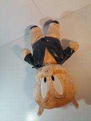 Vintage Looney Tunes Porky Pig Plush Biker Jacket ACE 1997 Warner Bros Used Pics