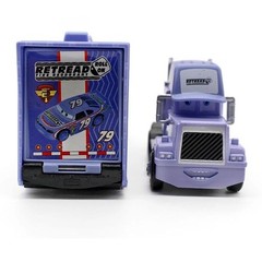 2Pcs Disney Pixar Cars No.79 Retread Hauler Truck with Car 1:55 Diecast Toy Set