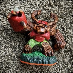 Bull Warrior Figure Plastic Figurine w/ Detachable Red Accessory Brown Green
