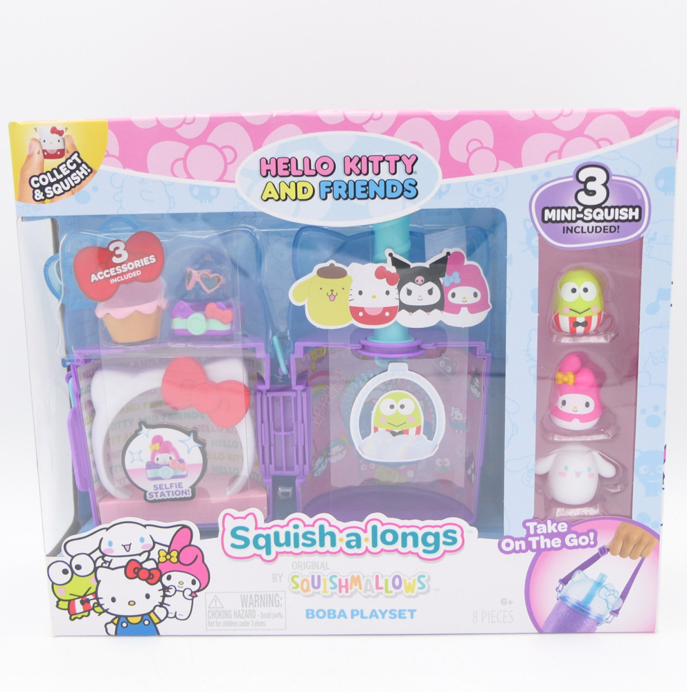 Squish-a-longs by Original Squishmallows Hello Kitty And Friends Boba Playset