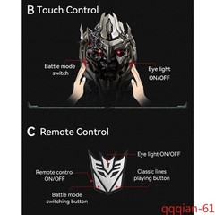 1/1 Megatron English Voice-Controlled Halloween 1PC Wearable Helmet With LED Eye