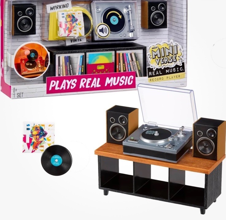 MGA’s Miniverse Real Music Playable Record Player NEW W/Beethoven In Hand