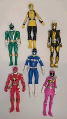 Power Rangers Space Blue,Pink,Red,Green,Yellow,Gold Lot Of 6