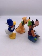 Disney Lot of 3 Rubber Toy Figures Donald Duck Goofy Pluto Bath Toys see photos