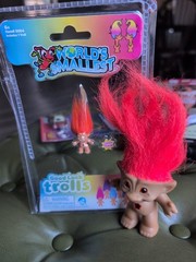 NIB Worlds Smallest Good Luck Trolls Gem Stone Toy Figurine & Ace Novelty Troll
