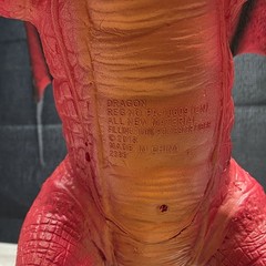 2018 11” Toys R Us Red Dragon w/ Green Eyes Fantasy Soft Rubber Toy