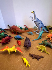 Lot of (37) DINOSAUR TOYS Assorted Sizes / Species PREHISTORIC FIGURINES Hobby