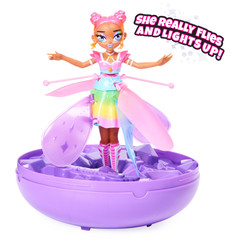 Hatchimals Crystal Flyers Rainbow Glitter Idol Flying Toy with Lights.
