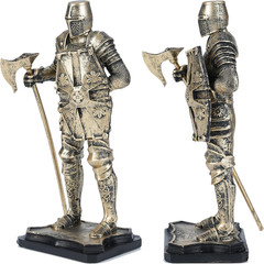 7.1”H Warrior Figurine, Guard Ornament, Soldier Statue, Medieval Armored Knight
