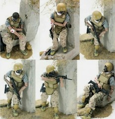 1/6 NB03A Military Army Combat Wounded Soldier 12” Action Figure Doll &Gun Set