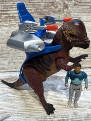 DINO RIDERS Tagg W/ Complete Pachycephalosaurus Tyco Toys Rare Dinosaur Set VTG