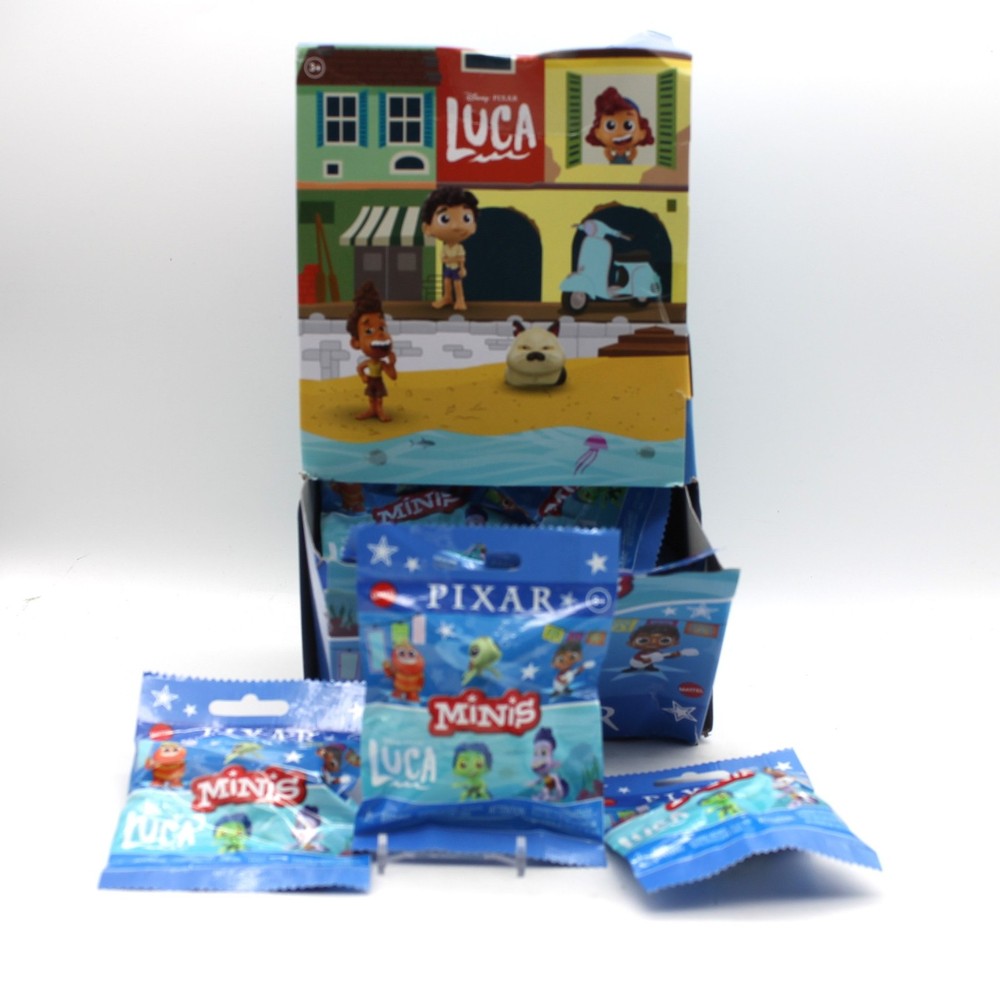 Lot Of 36 Disney PIXAR MINIS LUCA Figure Blind Mystery Bag SEALED WITH DISPLAY