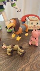 Vintage Toy Story Disney Action Figure Lot Buzz Lightyear Woody Slinky Hamm