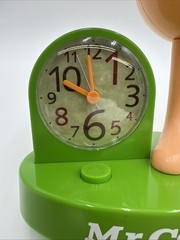 Vintage Mr. Contac Japanese Drug Advertisement Mascot Figure Alarm Clock Used