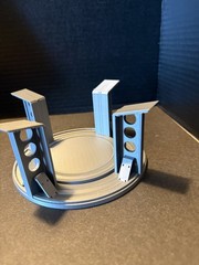 3D Printed Custom Stand for Vintage Gi Joe Space Capsule-Silver Metallic