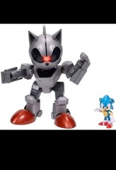 Sonic The Hedgehog Giant Mecha Sonic vs Sonic 9 Inch Action Figure Set Lights Se