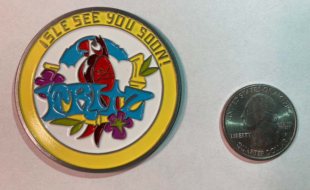 Disneyworld Enchanted Tiki Room 2 inch Medallion Challenge Coin, Fritz