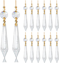H&D 15Pcs Large Clear Crystal Chandelier 60Mm Icicle U-Drop Prisms Lamp Parts Br
