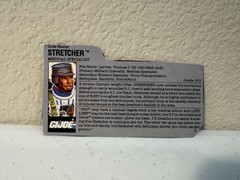 GI Joe 1990 Stretcher Medical Specialist Action Figure File Card Almost Complete
