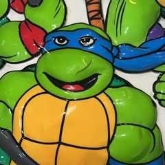 TMNT Wall Bubble Ninja Turtle Fight 1990 Mirage (Mike, Leo Raph, and Don) B6