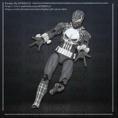 Spiderman Punisher Mafex CT custom Unpainted 1/12 kit 3d Parts Only