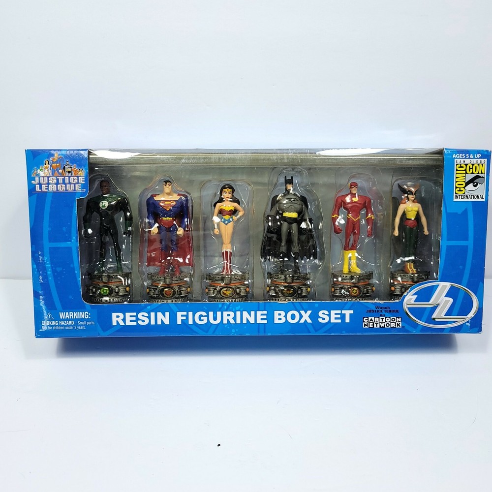 Justice League Resin Figurine Box Set SDCC 2005 Special Edition Box Dent NEW DC