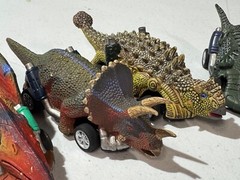 DINOBROS DINOSAUR TOY PULL BACK CARS LOT OF 6 ROADSTER DINO CARS AGES 3 AND UP