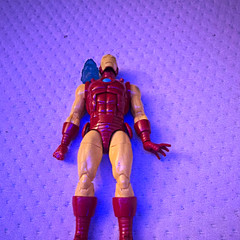 iron man action figure plastic red beige w/ blast