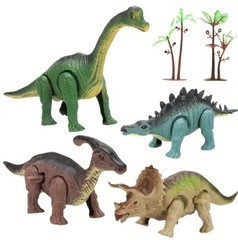 Dinosaur Toy Playset Mechanical Walking Figures Set Boxed No Batteries needed