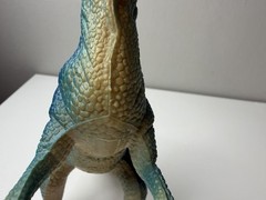 JARU Pachycephalosaurus Dinosaur Figure Blue Green Rubber Vinyl 8” #1083 Toy