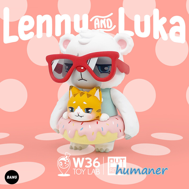 W36 LAB Lenny and Luka Bear and Cat Character Figure Model Limited Gift