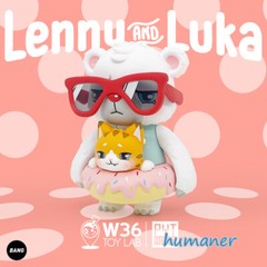 W36 LAB Lenny and Luka Bear and Cat Character Figure Model Limited Gift
