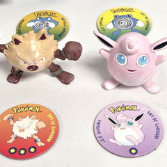RARE Tomy Pokémon Vintage LOT of 36 Pokemon Figures w/ Matching Pogs CGSTJ 90s