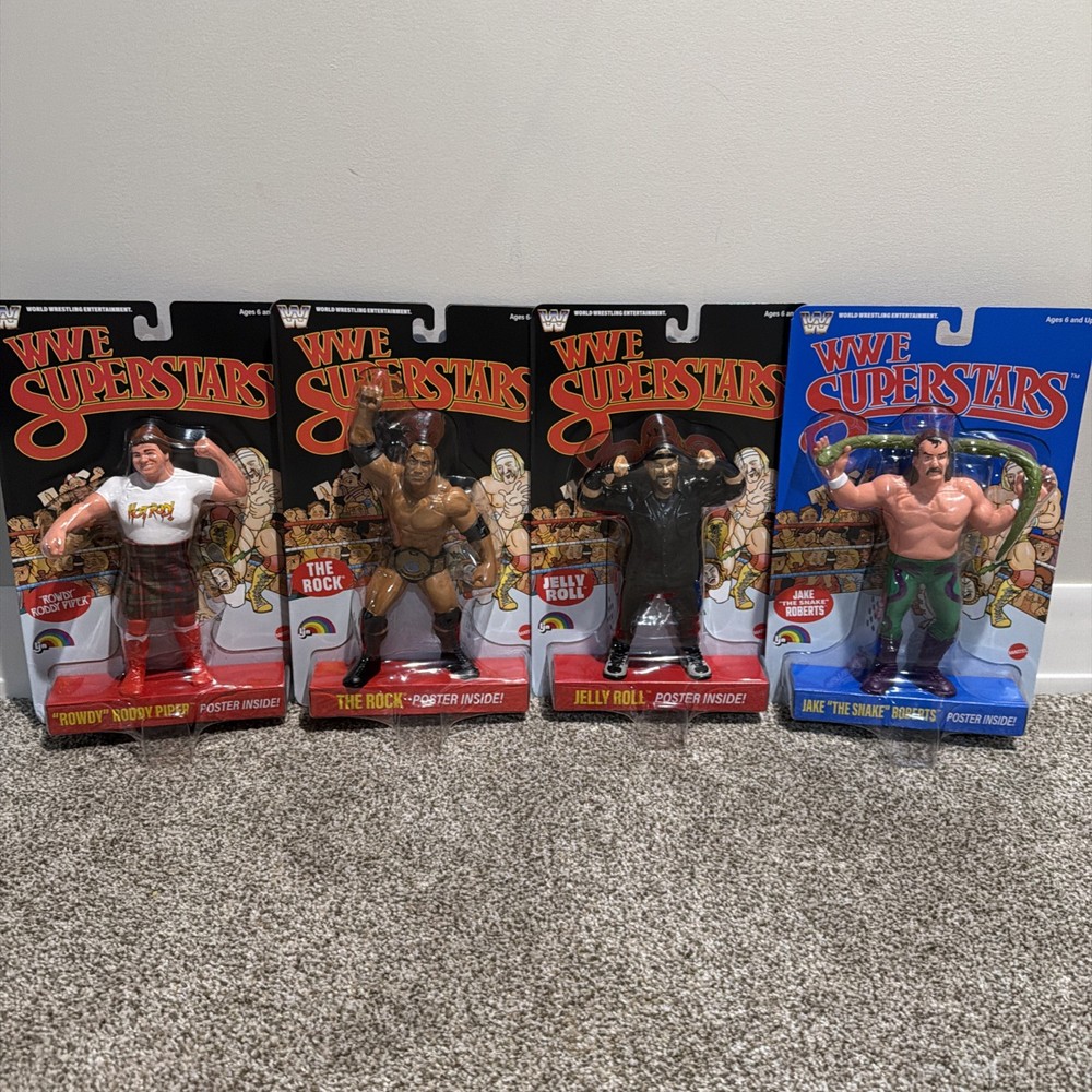 WWE Mattel LJN Wrestling Superstars Wave 3 Complete Set of 4 Includes 3 Chases!