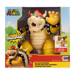 Big Bad Bowser Super Mario Action Figure 12” Light Up Sound Jakks Pacific NEW