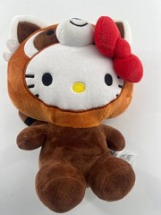 Hello Kitty By Sanrio Stuffed Plush Toy Dressed As Red Panda Bear With Bow