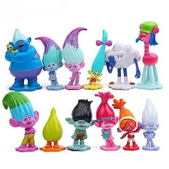 12PCS Troll Dolls Action Figures Trolls Toy Set Cartoon Characters Kids Gift-NEW